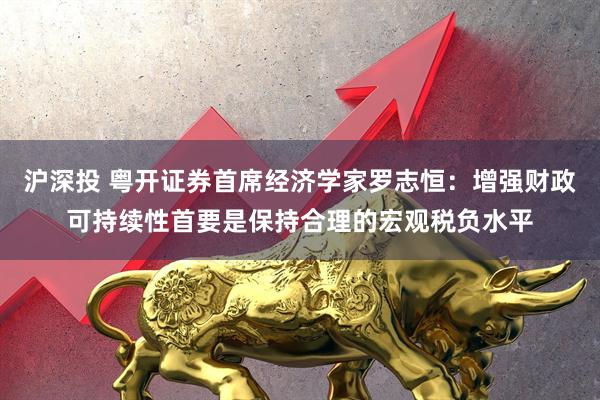 沪深投 粤开证券首席经济学家罗志恒：增强财政可持续性首要是保持合理的宏观税负水平